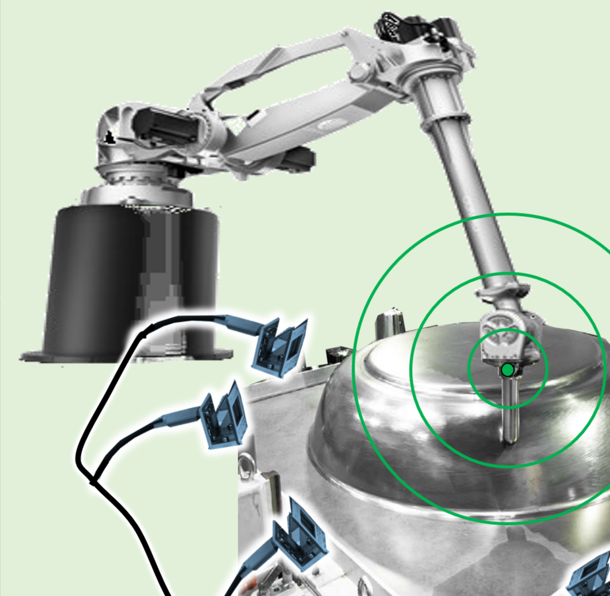 Echtzeitfähige Erfassung der Werkzeug-Lage beim roboterbasierten Umformen mit einem optischen Multi-Sensor-System